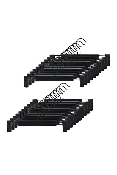 Choice 20PCS black Pants Hangers with Adjustable Non-Slip Clips Anti-Rust Han...