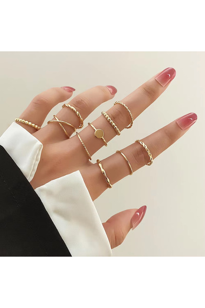 Choice resizable J0601108-1 10PC Bohemian-Style Retro Simple Rrregular Gold F...