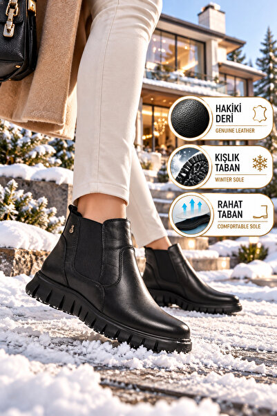 Voyager Cizme de damă din piele naturală neagră, cu elastic lateral, anatomic...