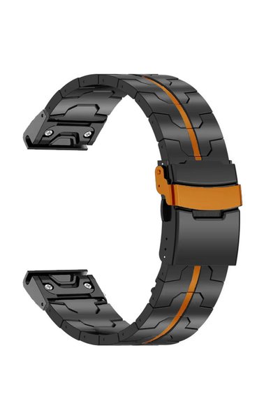 choice2 Quick Fit 22mm Black OR Titanium Metal Strap For Garmin Fenix 7 8 47m...