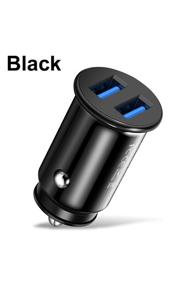 Choice شاحن سيارة أسود صغير 3.1 أمبير بمنفذين USB للشحن السريع من النوع C PD ...