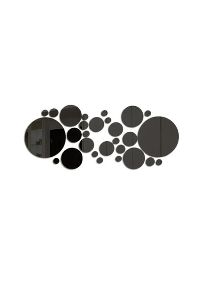 Choice 26pcs Black 26 PCs 3D Acrylic Mirror Wall Sticker, round Mirror, DIY B...