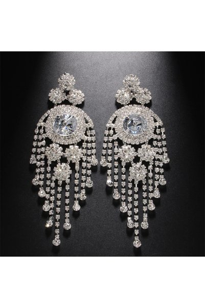 Choice silver European and American Rhinestone Earrings for Women's Fashionab...