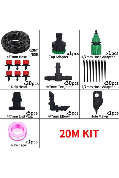 Choice3 20M KIT 5-20M Micro Drip Irrigation System Kit, Adjustable Drippers &...