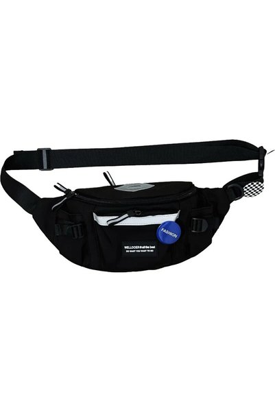 choice2 Badge pattern random Black Japanese Harajuku Reflective Chest Bag Wom...