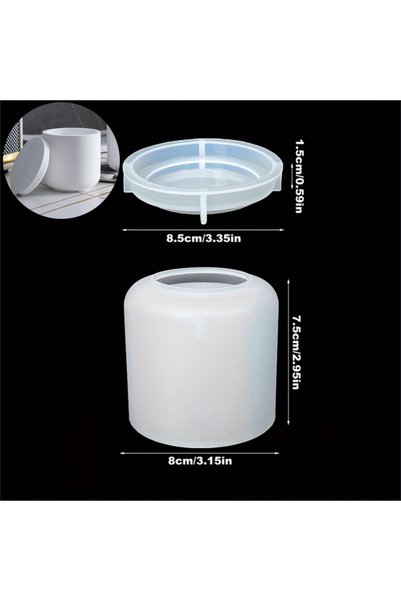 Choice Silicone mold 02 3D Circular Candle Jar Mold, DIY Concrete Circular Bo...