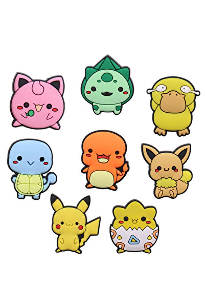 Miniso 8pcs 8-19pcs/set Pokemon Pikachu PVC Shoe Buckle Fit Wristbands DIY Ch...