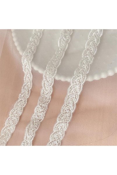 Choice 5Yards Ivory white 5Yards/lot. Beaded Bridal Flower Lace Trim, DIY Vei...