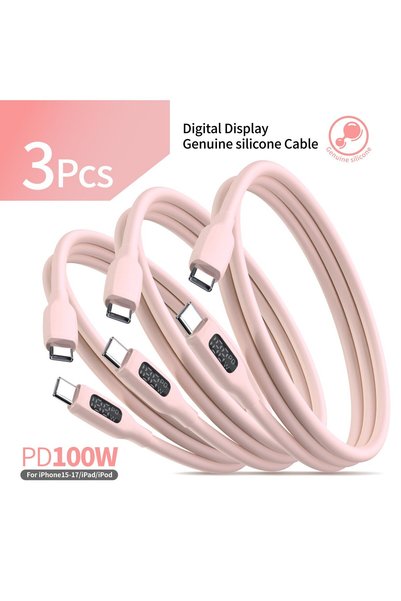 Choice Type-C to Type-C 3m 3pcs PD100W USB C Super Fast Charging Cable Cute P...