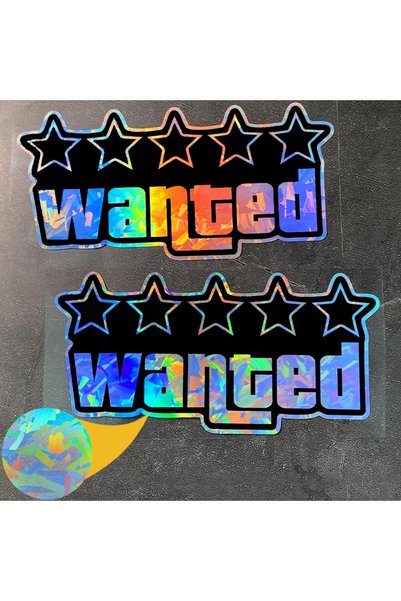 Choice13 20x10cm (2PCS) HT-WANT3 Pentagram Wanted Motorcycle Stickers Waterpr...