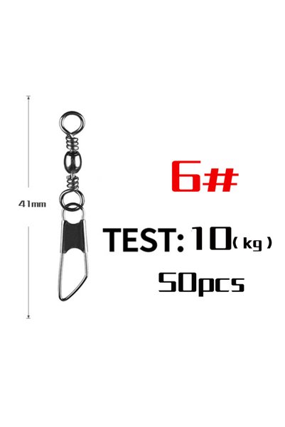 Choice Size 6 50Pcs Stainless Steel Snap Swivel Saltwater High Strength Snaps...