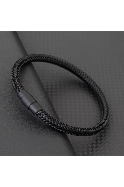 Choice 20.5cm(8.1inches) black New Premium Stainless Steel Wire Bracelet For ...
