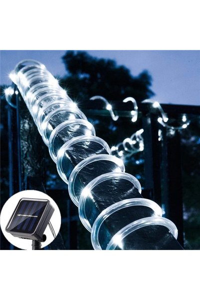 Choice 20M 200LEDs White Light Solar Outdoor Lights LED Festoon PVC Tube Rope...