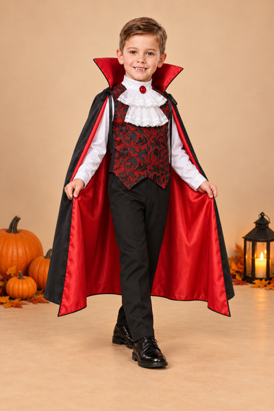 Gala Kostüm Costum Dracula pentru copii Costum de vampir cu pelerină neagră