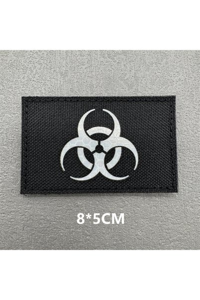 Choice Gold 1pc Biohazard Patch Reflect Light Tactical Patch Hook and Loop Em...