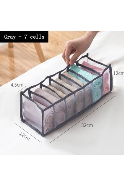 Choice منظم ملابس داخلية وجوارب قابل للطي من Gray7gridC2421D بـ 6/7/11 قسم مع...