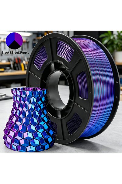 Choice Silk Tricolor PLA 3D Printer Filament, 1.75mm Multicolor 3D Printing F...