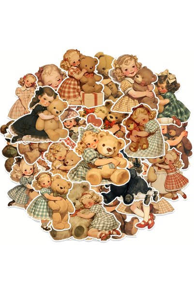 Choice 50PCS 50 Pcs Cartoon Cute Teddy Bear Theme Stickers for Water Bottle, ...