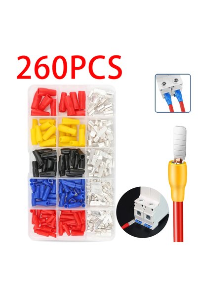 Choice 260PCS 260pcs boxed C45 1.5~10mm² Pin Lug Circuit Breaker Non Insulate...