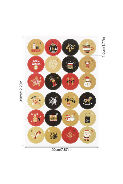 choice2 1600*900*700MM A02 Christmas Circular Stickers 24 Number Stickers Chr...