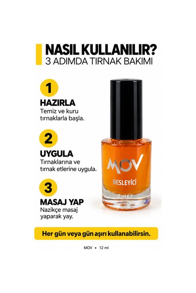 MOV Tırnak Besleyici Badem Yağı + E Vitamini 12 Ml