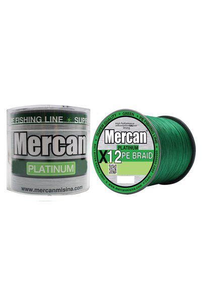 Mercan Pe Örgü Platinum X12 Yeşil İp 500m Makara Misina
