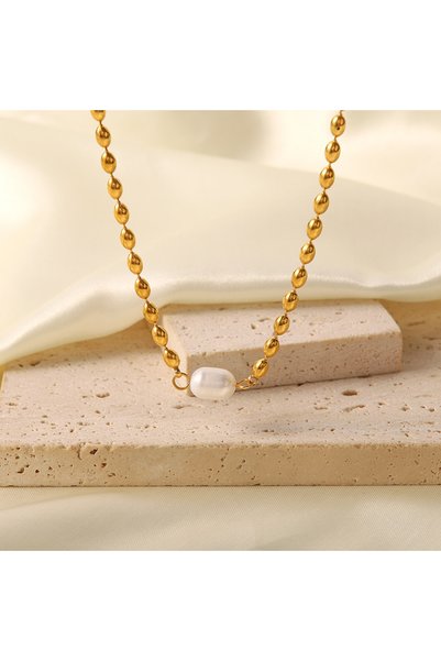 Choice Necklace 316L Stainless Steel Fashion Pearl Necklace Natural Pearl Cha...