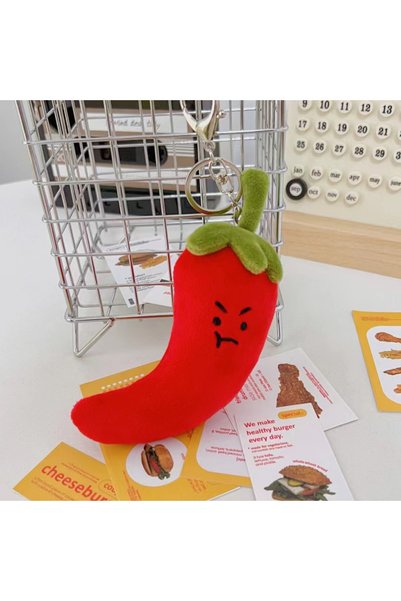 Choice Hot pepper Cute Plush Vegettable Keychains Kawaii Design Hot Pepper Ga...