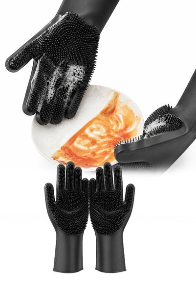 omilife Silikon Bulaşık Eldiveni Sihirli Temizlik Eldiveni Isıya Dayanıklı Ka...