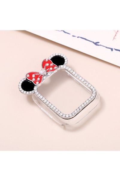 Choice حافظة حماية فضية مقاس 40 مم لساعة Apple Watch series 9 8 7 مرصعة بأحجا...