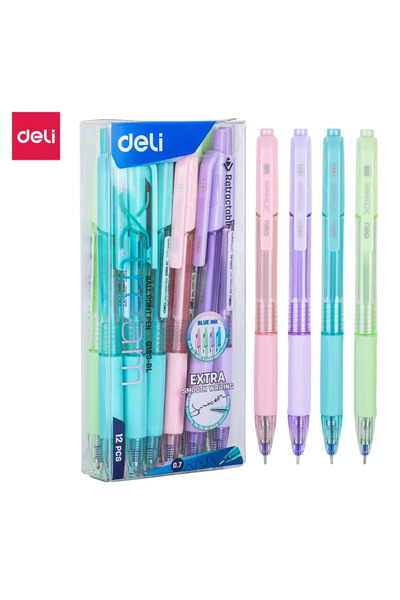 Deli 1Pack(12Pens) Macaroon Color Ballpoint Pens 0.7mm 12PCS Creative Cute Pa...
