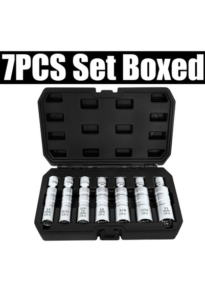 Choice3 7PCS Set Boxed 3/8inch Universal Joint Spark Plug Socket with Magneti...