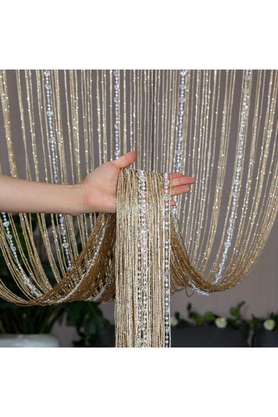 Choice3 1x2m 1pcs Champagne 1pcs Acrylic Tassel Beaded Curtain - 1x2m Room Di...