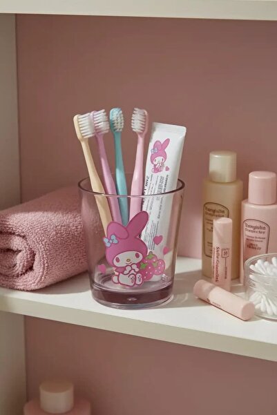 SANRIO Lisanslı My Melody Şeffaf Banyo Bardağı 9,2 Cm – Sevimli Karakter Tasa...