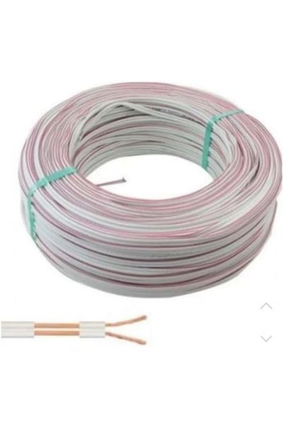 TAKYAKIŞTIR 10 metre Elektrik Hoparlör Kablosu, 2x0,75 Çiftli Kablo, Tesisat Kablosu, Beyaz