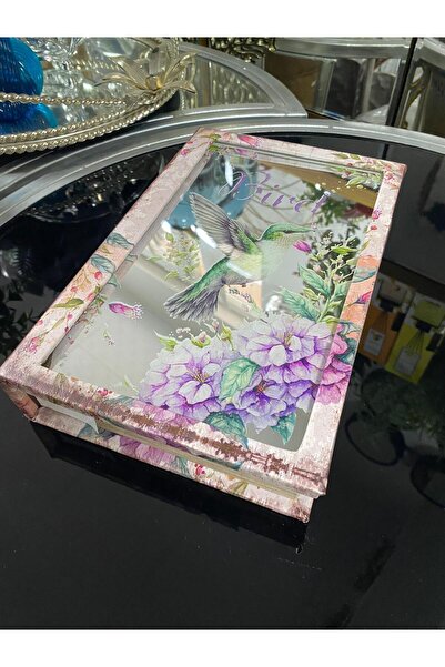 elif aksesuar Butterfly Bird Mirrored Decorative Book Box Keychain 26X17X5 cm