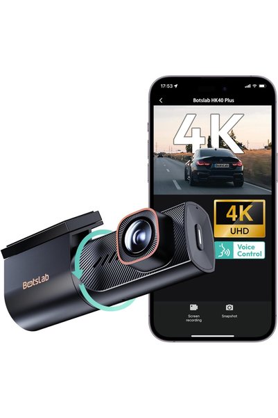 TAKYAKIŞTIR HK40 Plus Araç İçi Kamera 4K, Dahili GPS, 5.8GHz Wi-Fi