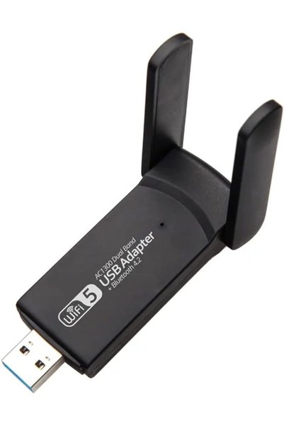StepCo Wireless Adaptör Wifi Ağ Kartı Masaüstü Bilgisayar Pc ile Uyumlu 2,4G 5G Destekler 1300Mbps Usb 3.0
