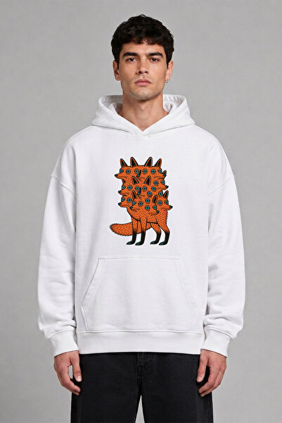 VSRN Φούτερ με κουκούλα 20-Eyed Fox Design, προεκτυπωμένο, σε μεγάλο μέγεθος,...