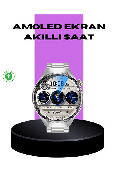 TinyBox Akıllı Saat Metal Kordonlu Tam Ekran AMOLED – Arama ve Sağlık Takip Özellikli