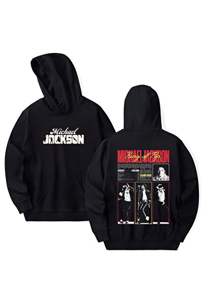 STİL-X Φούτερ με κουκούλα από βαμβάκι με στάμπα Michael Jackson, μακρυμάνικο,...