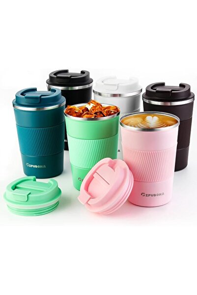 GIFUBOWA Insulated Coffee Travel Mug 13 Oz Reusable Coffee Cup 2 Pack Stainle...