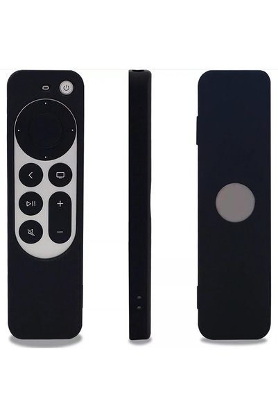 KHİ-ZAİ Apple tv 4k 2021 ile Uyumlu Kılıf Silikon Koruma Kumanda Koruma Kılıfı Tam Uyumlu Siyah (Siyah)