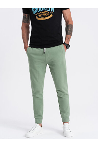OMBRE Pantaloni V-11 crem - Verde OM-PABS-0173