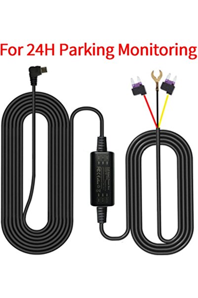 3 Metre Type-C Araba Hardwire Güç Kablosu 12/24V-5V Dönüştürücü – Otomobil Uyumlu Sürekli Güç Kaynağ