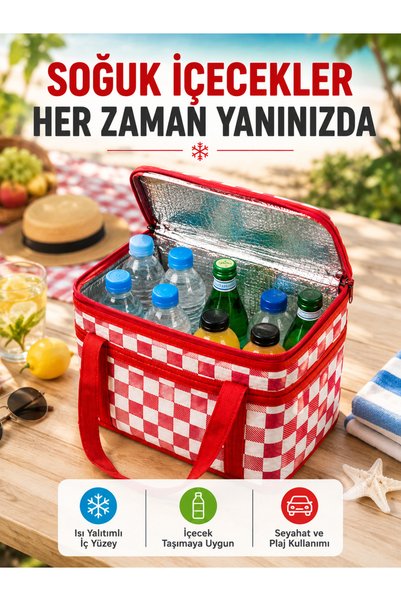 Lisinya حقيبة ترمس بسطح داخلي من رقائق الألومنيوم، حقيبة تخييم وشاطئ وحقيبة ن...