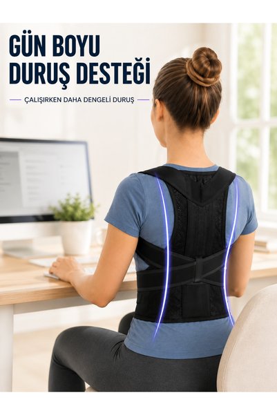ELİSY Back Brace for Sitting Posture Correction Breathable Mesh Adjustable Wa...