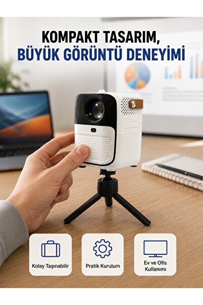 S moda 50 inç TV Deneyimli Projektör – Yakın Mesafede Geniş Görüntü Yeni Nesil