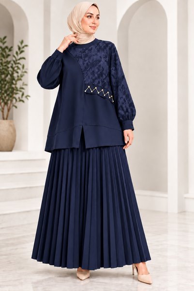 Miss Meliss Sandy Jakar Pearl Decorated Loose Skirt Set