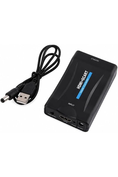KHİ-ZAİ HDMI SCART Dönüştürücü Video Converter, 1080P Destekli, PAL NTSC Seçilebilir, Tak Çalıştır, 5V Güç G